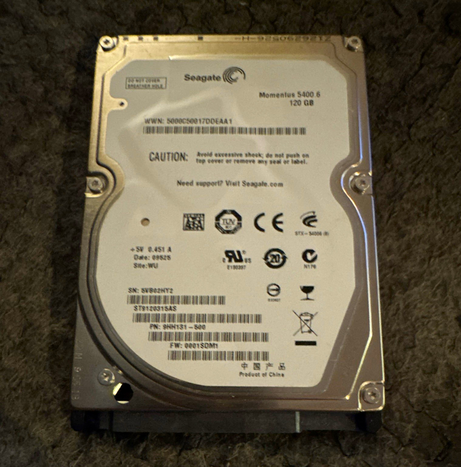 Seagate Momentus 5400.6 120GB 5400RPM 8MB 2.5in SATA Laptop HDD ST9120311AS