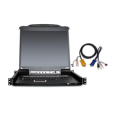 Aten-New-CL5708MUKIT _ ATEN 17 INCH RACKMOUNT LCD WITH KVM SWITCH - 8 