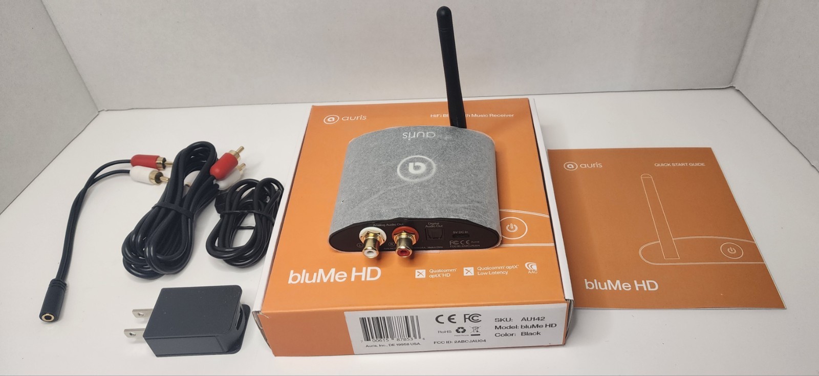 Auris Blume HD Long Range Bluetooth 5.0 Music Receiver Hi-Fi Audio Adapter wi...