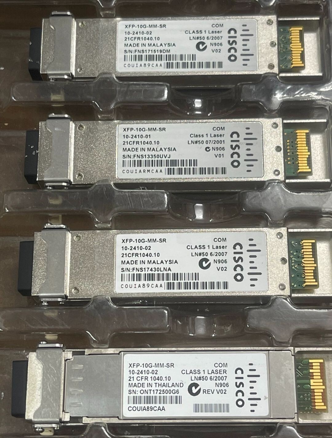 2pcs Original Cisco XFP-10G-MM-SR 10 Gigabit XFP Module 10-2410-01，10-2410-02