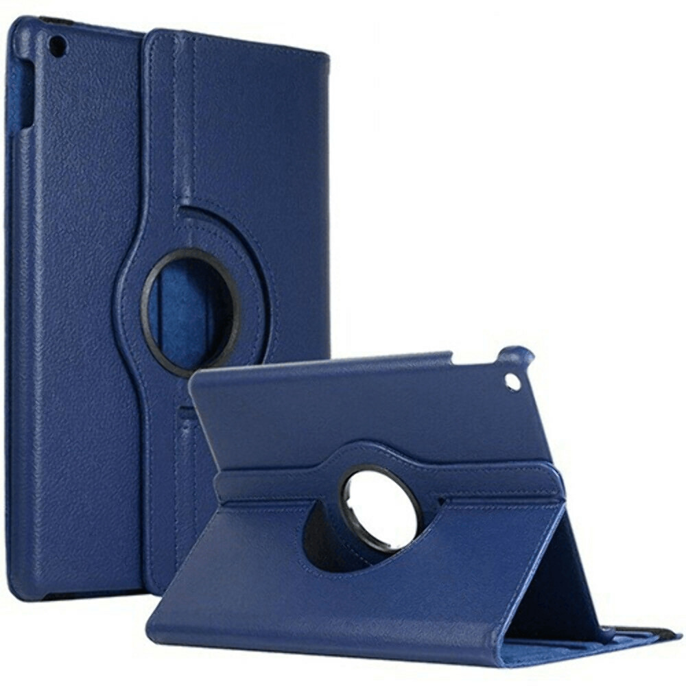 Leather Flip 360° Rotating Portfolio Case Cover for iPad Air 1/Air 2 DARK BLUE