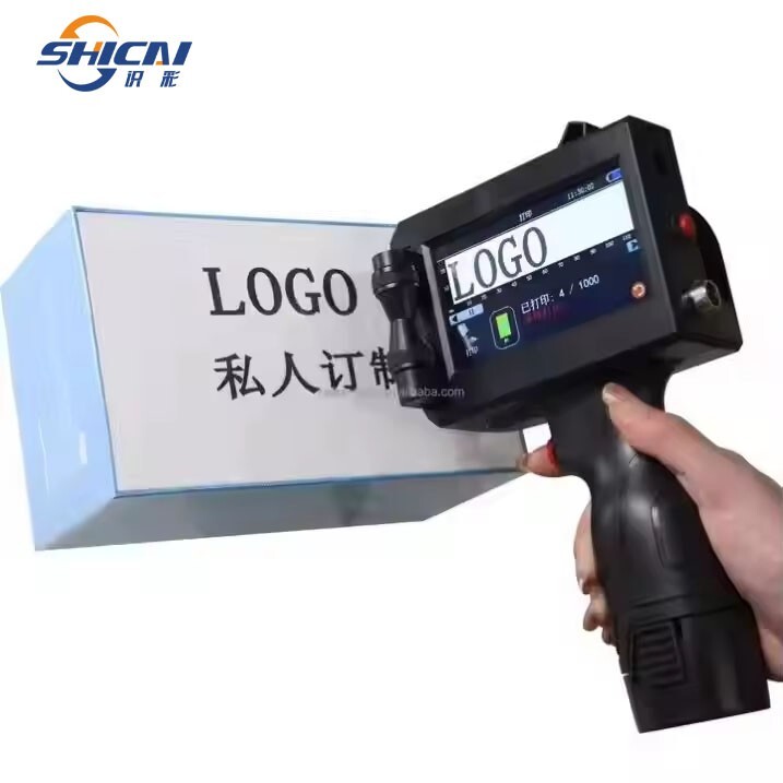 Handheld inkjet printer for printing metal, plastic, and glass logos on clothes