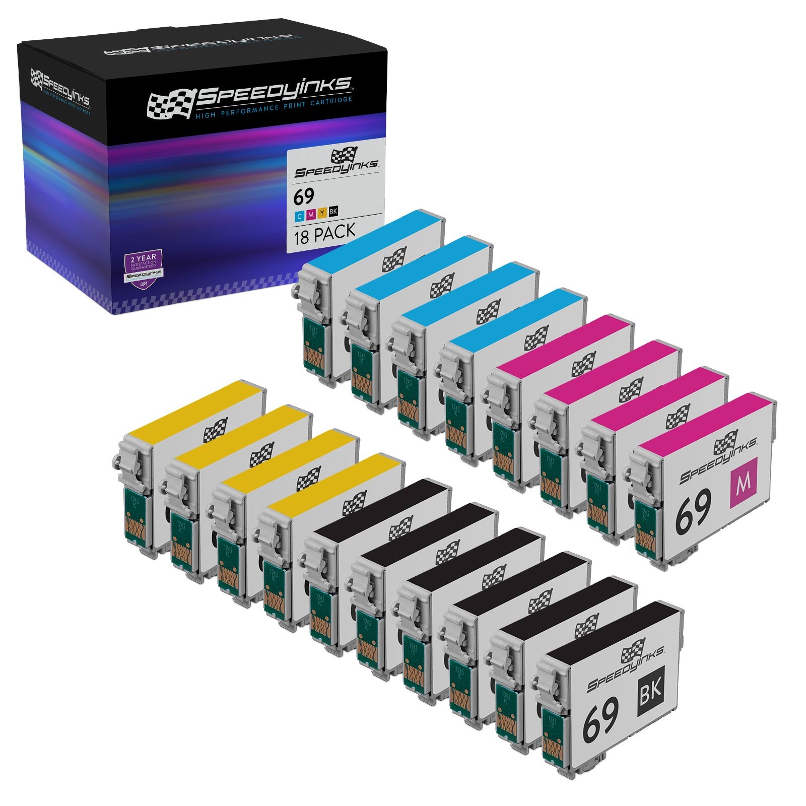 Reman For Epson T069 Ink Cartridges Set of 16: T069120 & T069220 T069320 T069420