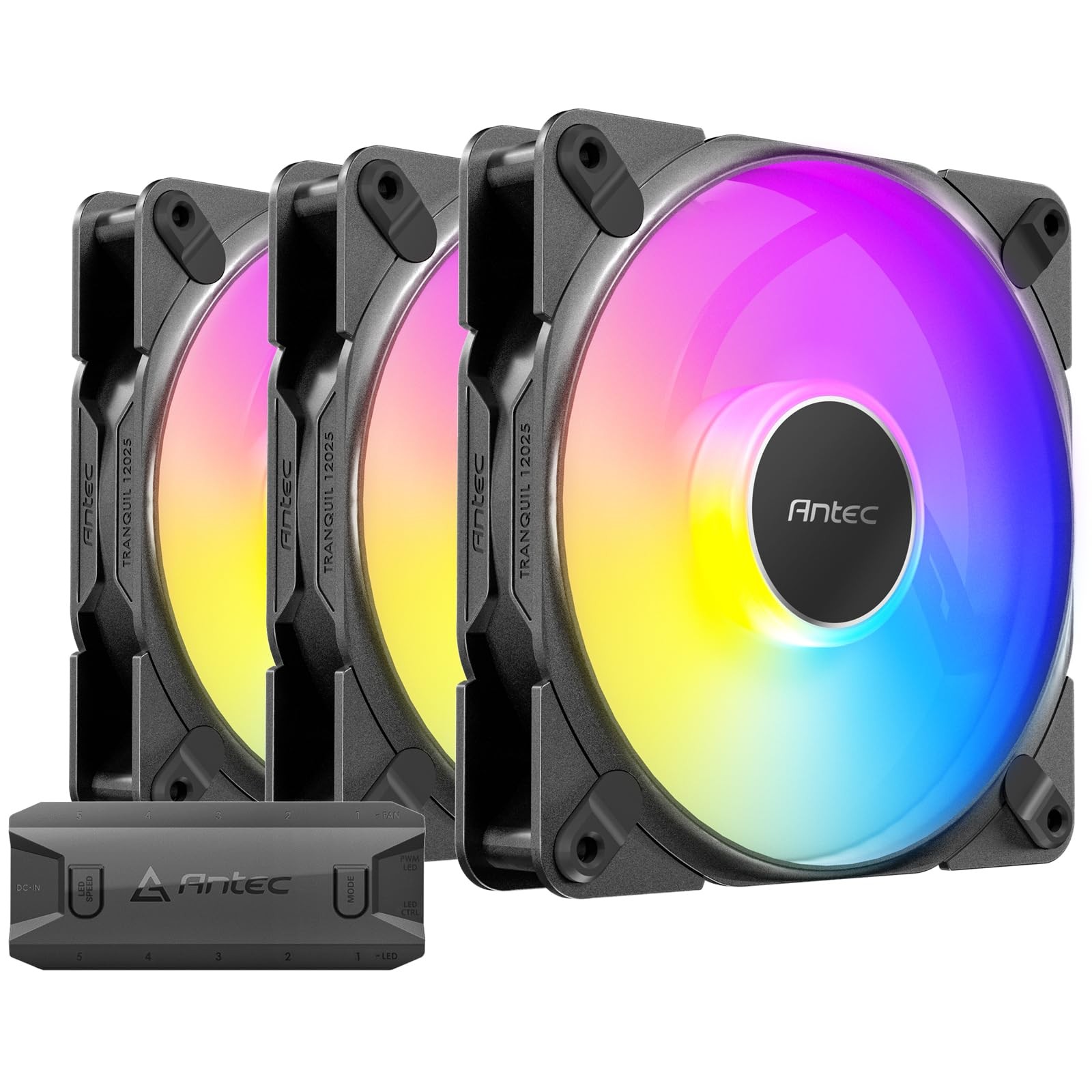 TQ 12025 ARGB-3PK 2000 RPM 120 x 25 mm Case ARGB Fans Black - Pack of 3