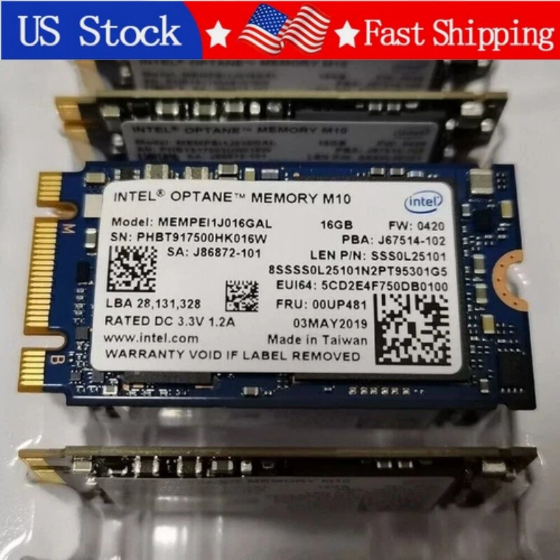 5PCS New Intel Optane Memory M10 MEMPEI1J016GAL 16GB 00UP481 M.2 2242 NVMe SSD