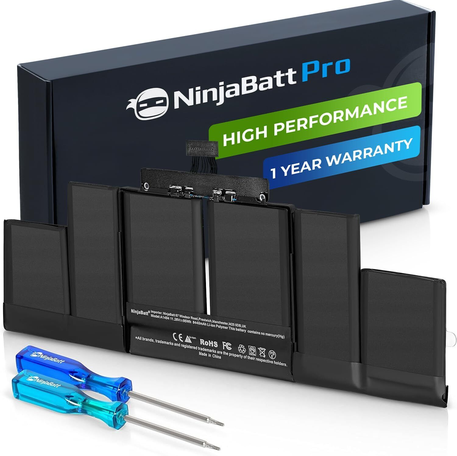 NinjaBatt Battery A1494 for Apple MacBook Pro Retina 15