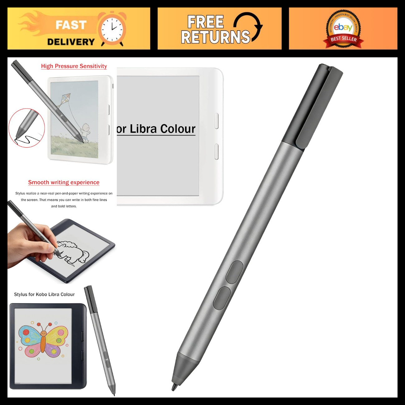 Active Stylus Pen for Kobo Libra Colour eReader - Precision Touch & Drawing Tool