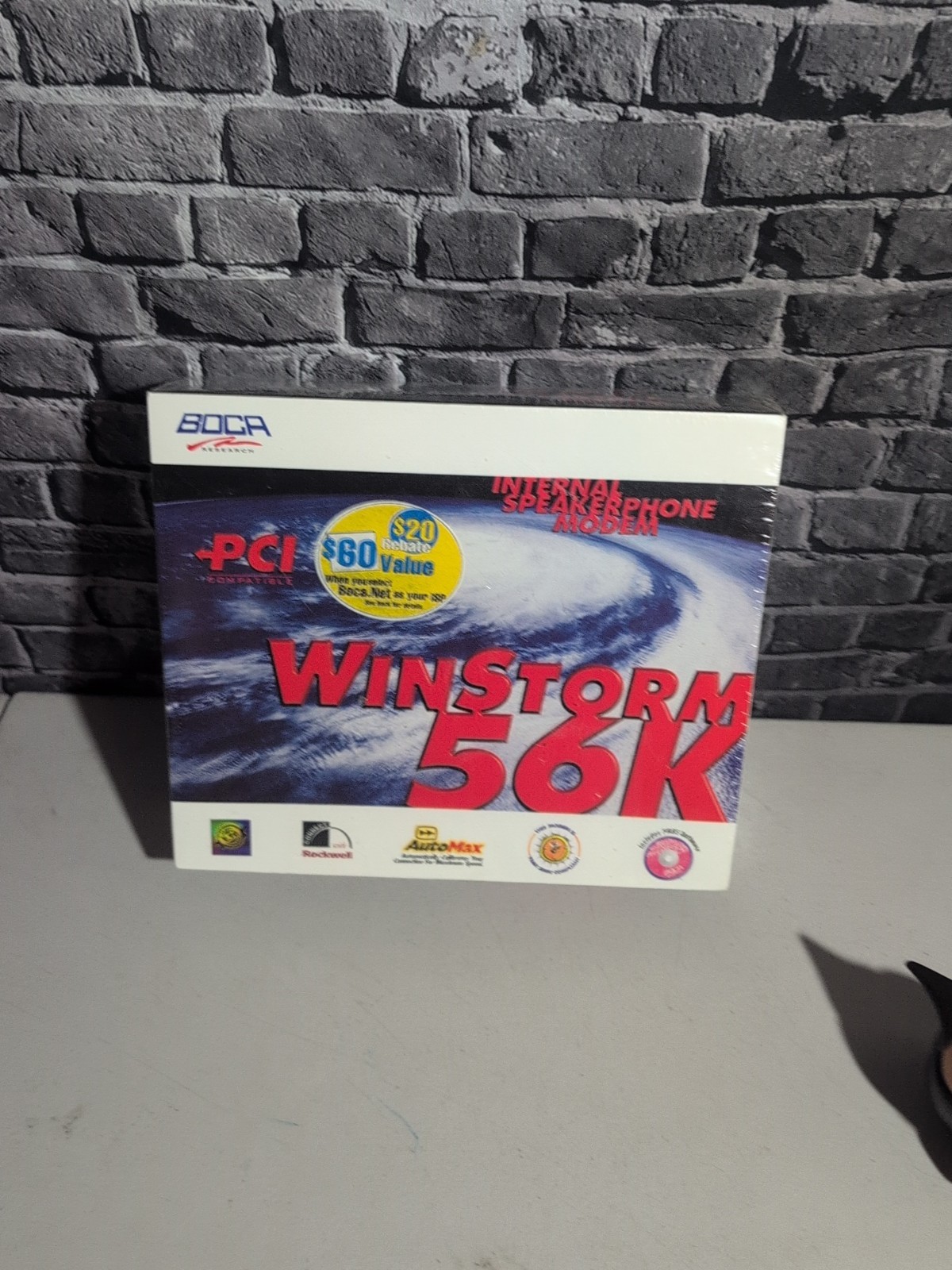 BOCA WinStorm 56K internal fax/data/voice modem,  vintage. Sealed O8