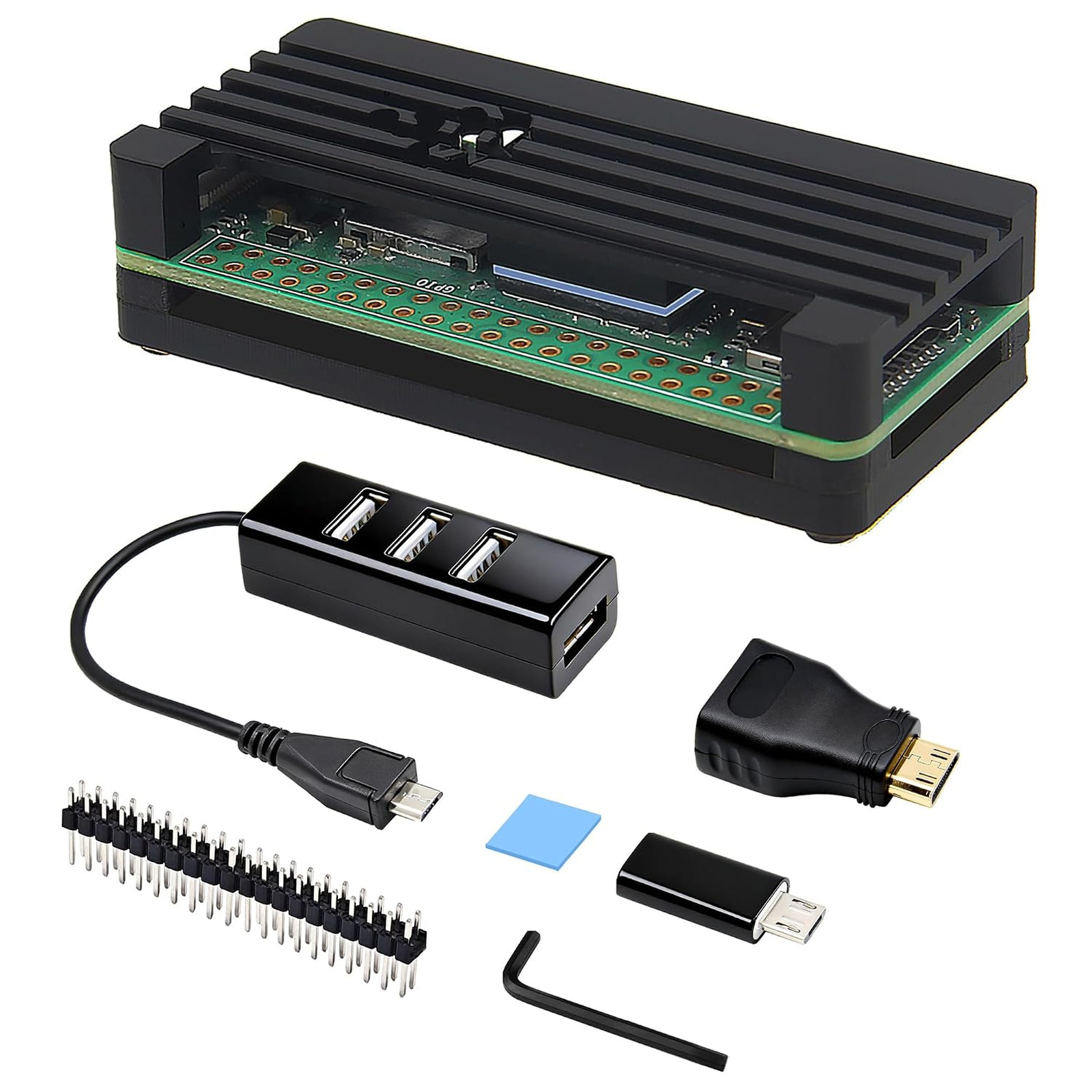 Aluminum Heatsink Case Kit for Raspberry Pi Zero 2 W WiFi Micro Computer DIY