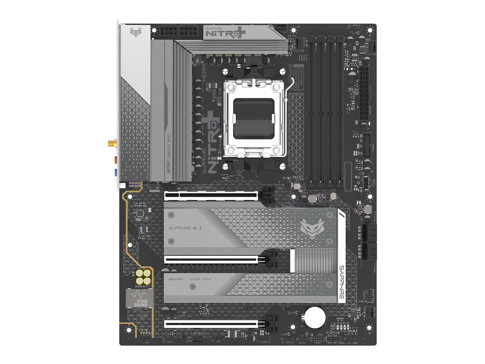 Sapphire NITRO+ B850A WIFI 7 Motherboard ATX Socket AM5 AMD B850 52123-03-40G