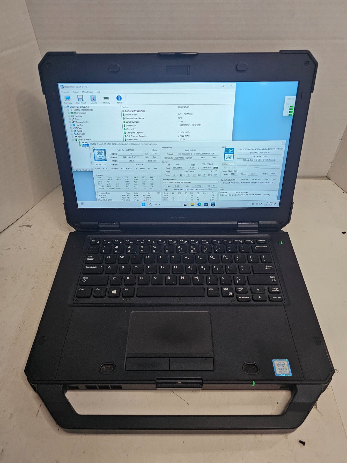Dell Latitude 5420 Rugged i5-8350u 8GB RAM 256GB SSD Win 11 #04