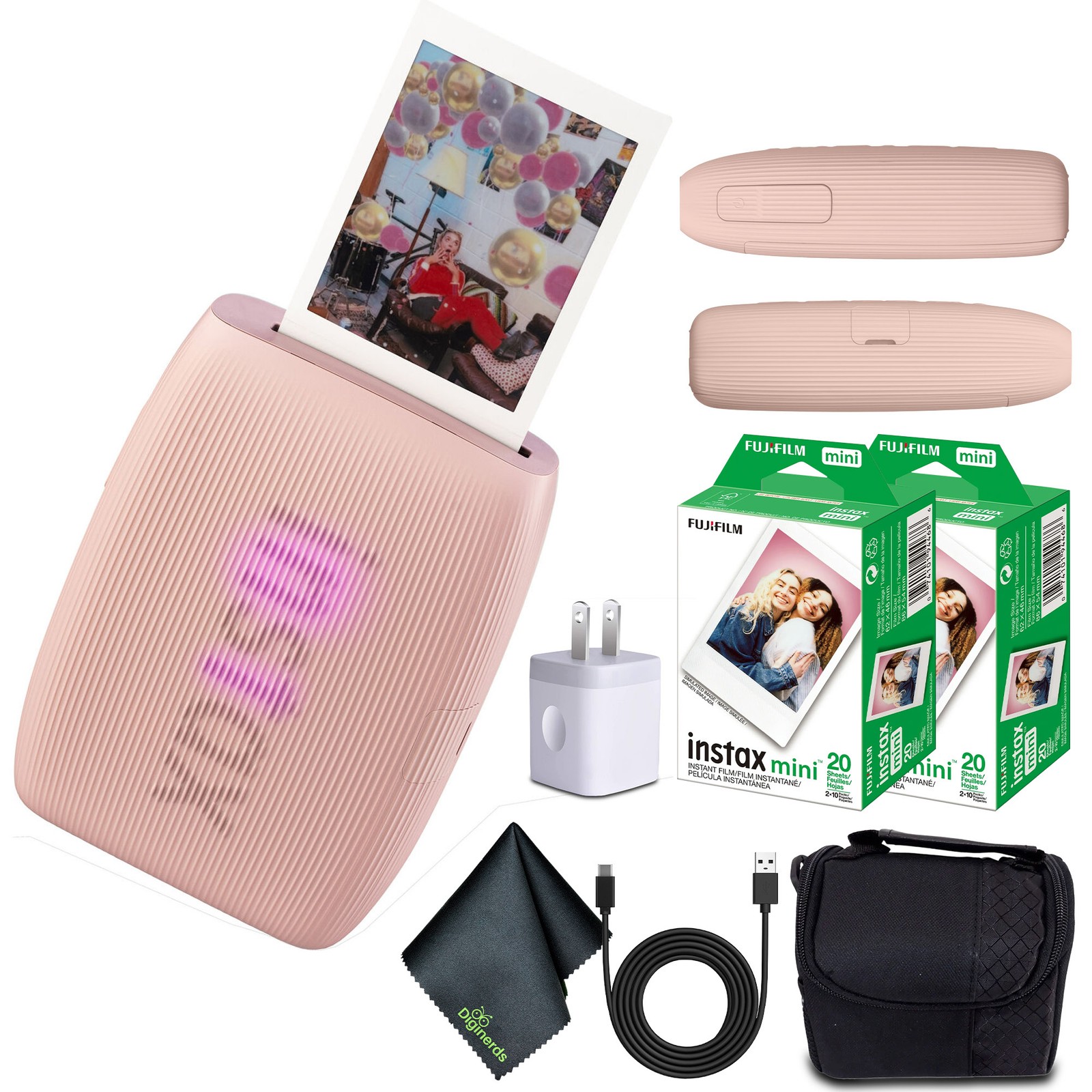 FUJIFILM INSTAX MINI LINK 3 Smartphone Printer (Rose Pink) + 40 Instant Film