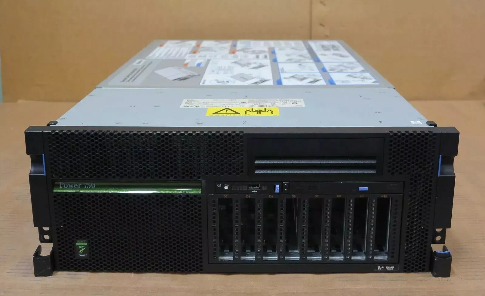 IBM Power 750 8233-E8B 2x 8C Power7 3.0GHz 64GB DDR3 8x 2.5" Bays RAID Server 4U