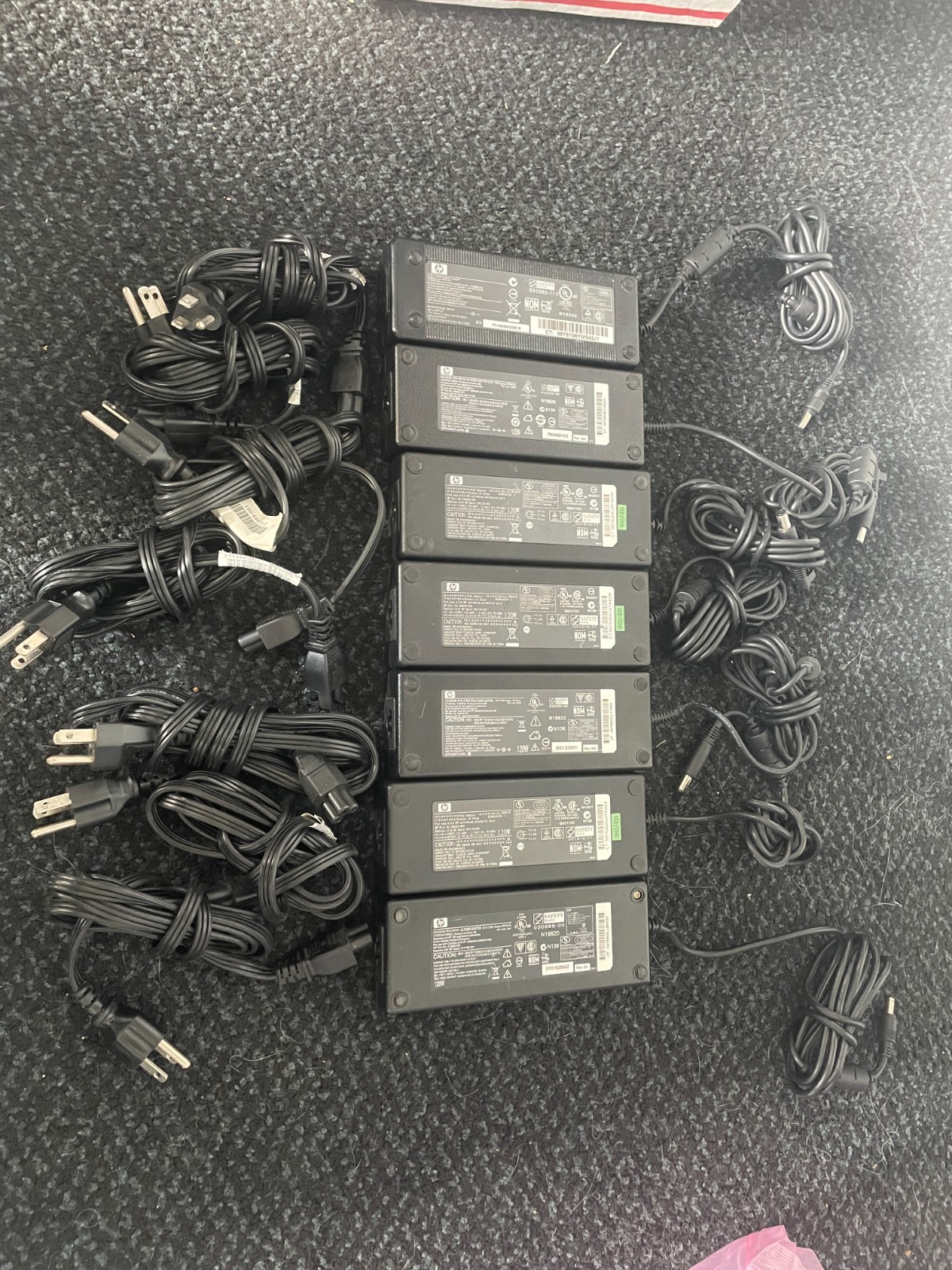 HP or Compaq 120W AC power adapter lot (6) PPP017S and (1) PPP017L