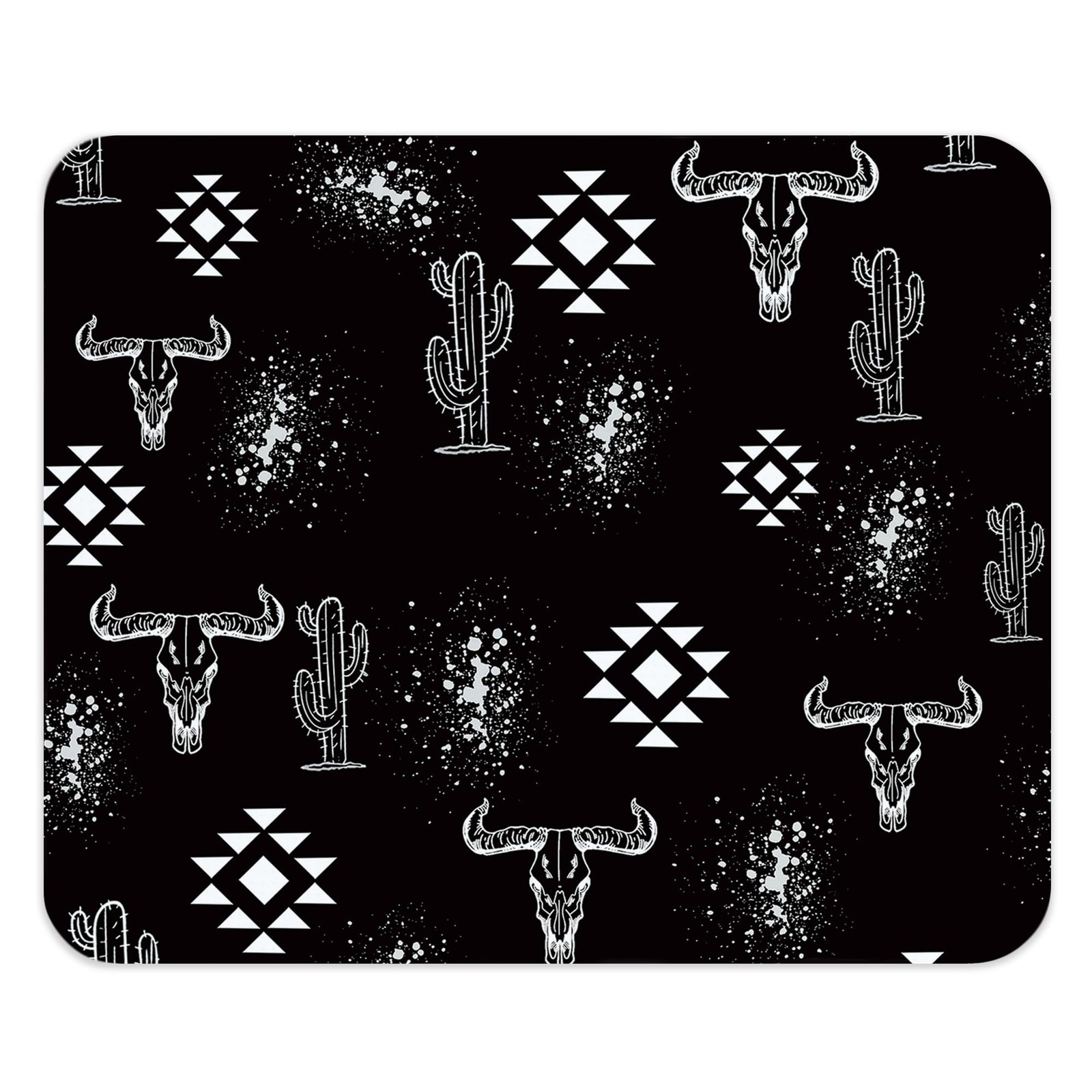 Qnhij Black Western Decor Mousepad, Gifts for Coworkers Employees, 9.5x8 Inch