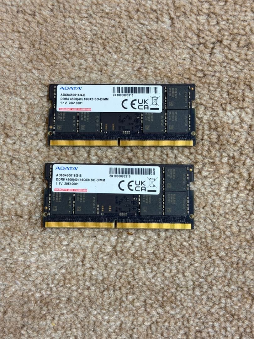 ADATA DDR5 4800 16GB SO-DIMM Memory Kit 2x16GB RAM Used