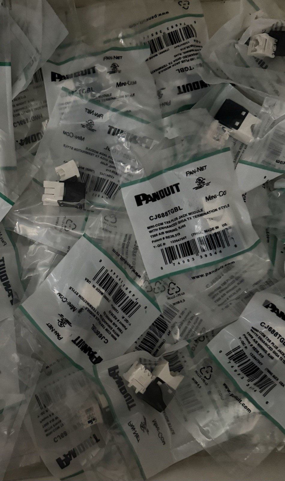 Panduit Mini-Com UTP RJ45 Cat 6 TG Jack Module -BLACK 