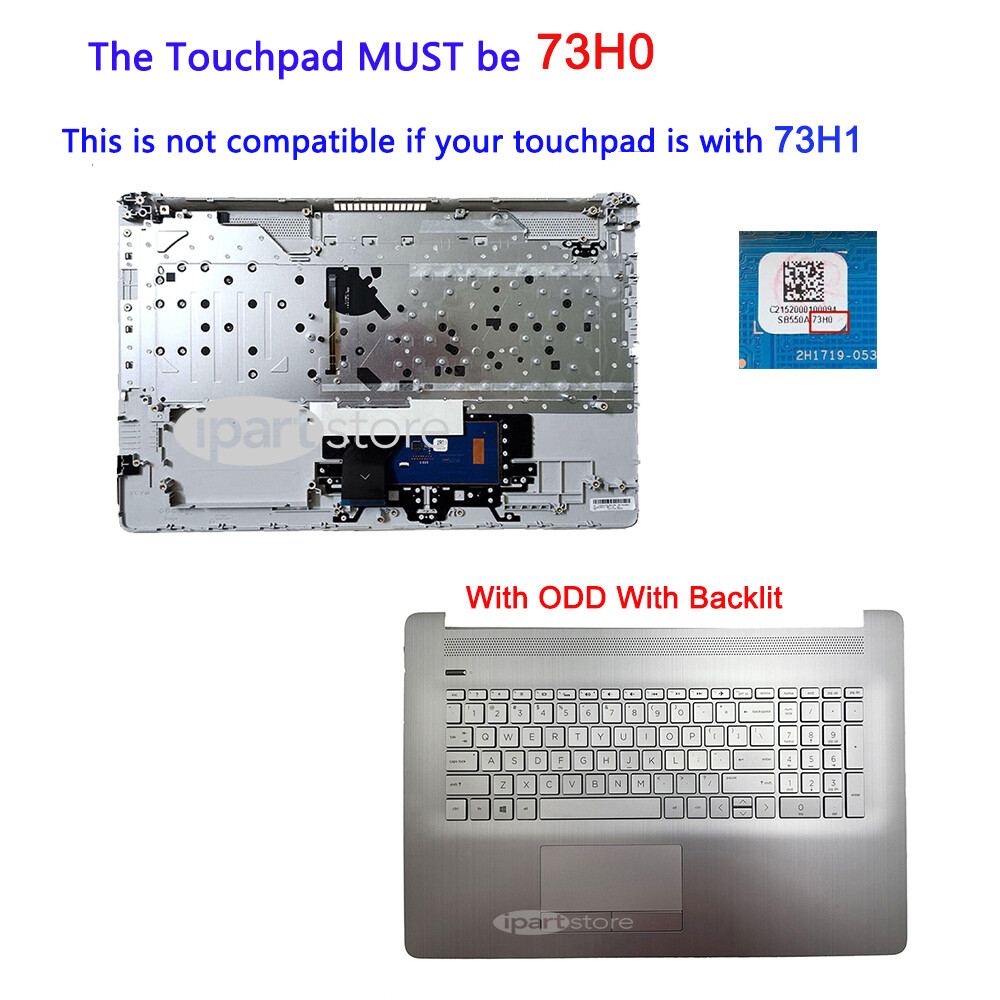 For HP Pavilion 17-BY 17Z-CA 17T-BY 17-CA Palmrest Keyboard Touchpad/Bottom Case