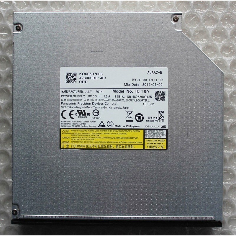 Panasonic UJ160 6X 3D Blu-Ray Combo Player BD-ROM Slim DVD RW Burner SATA Drive