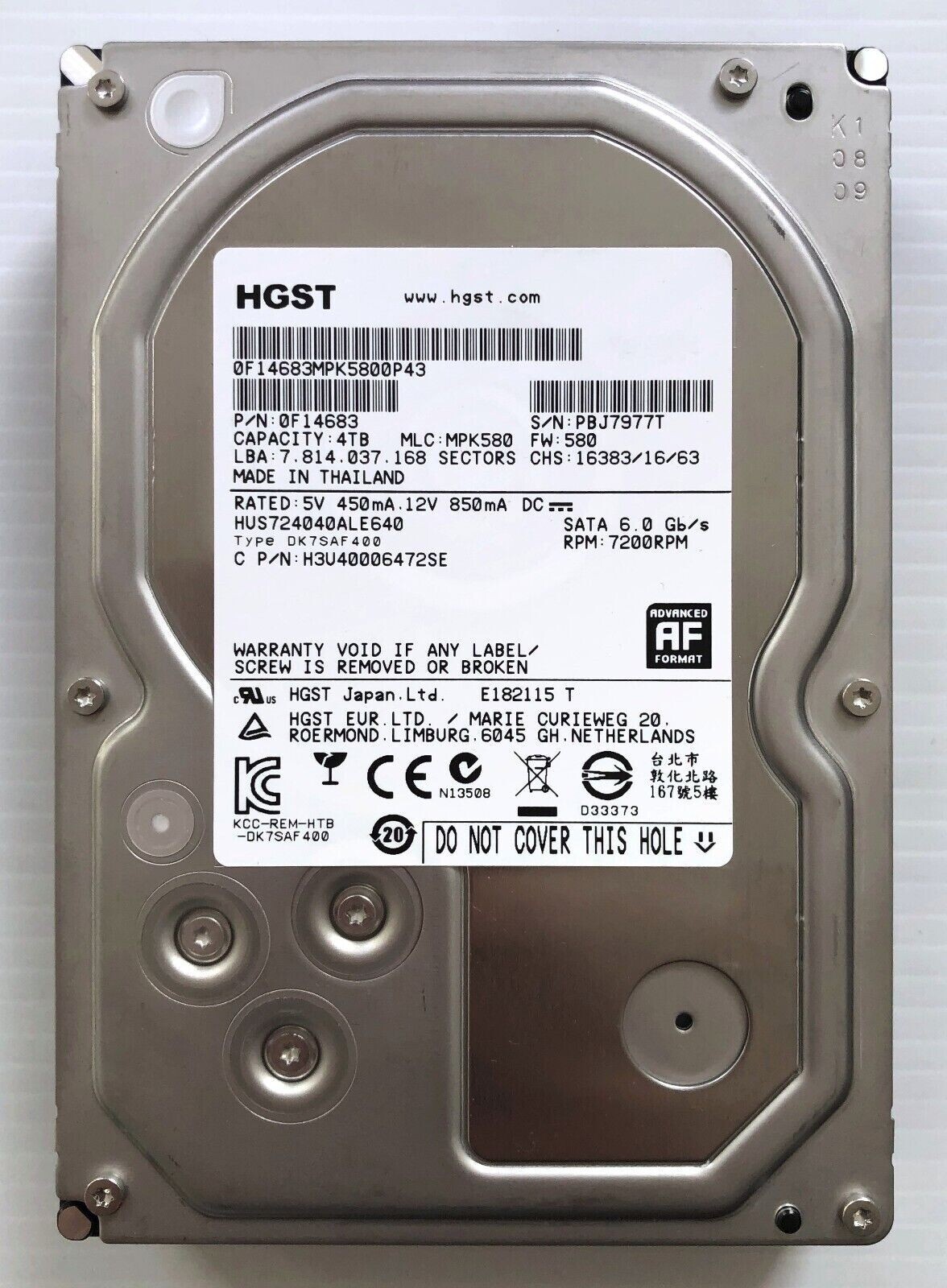 HUS724040ALE640/HUS724040ALA640 -Hitachi 4TB 6G SATA 7.2K 3.5" LFF HD