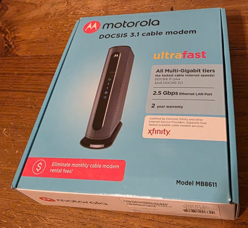 Motorola MB8600 32x8 DOCSIS 3.1 Cable Modem 2.5 Gbps Xfinity Cox