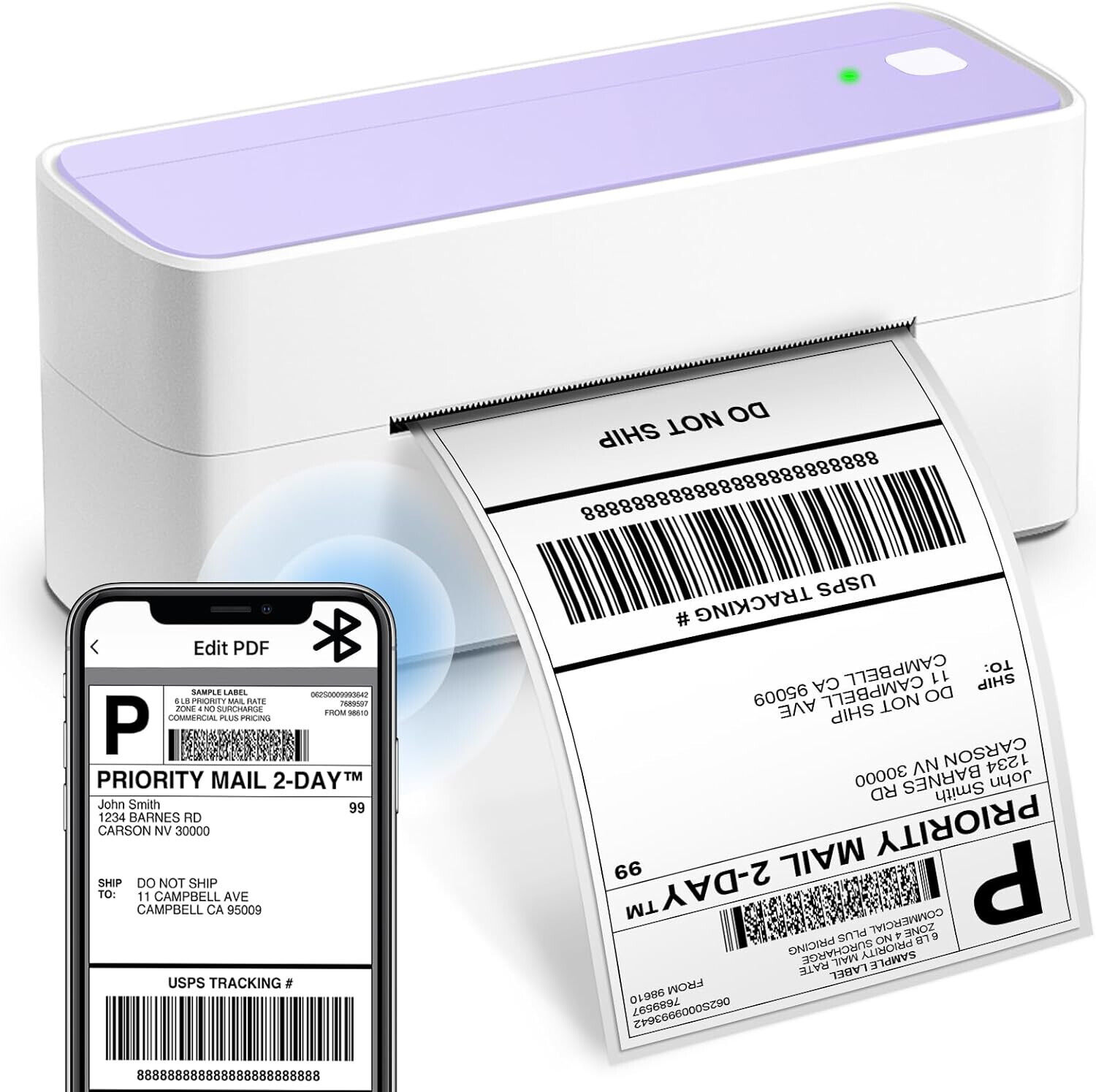 Omezizy Bluetooth Shipping Label Printer - Wireless Thermal Label Printer, 4x6