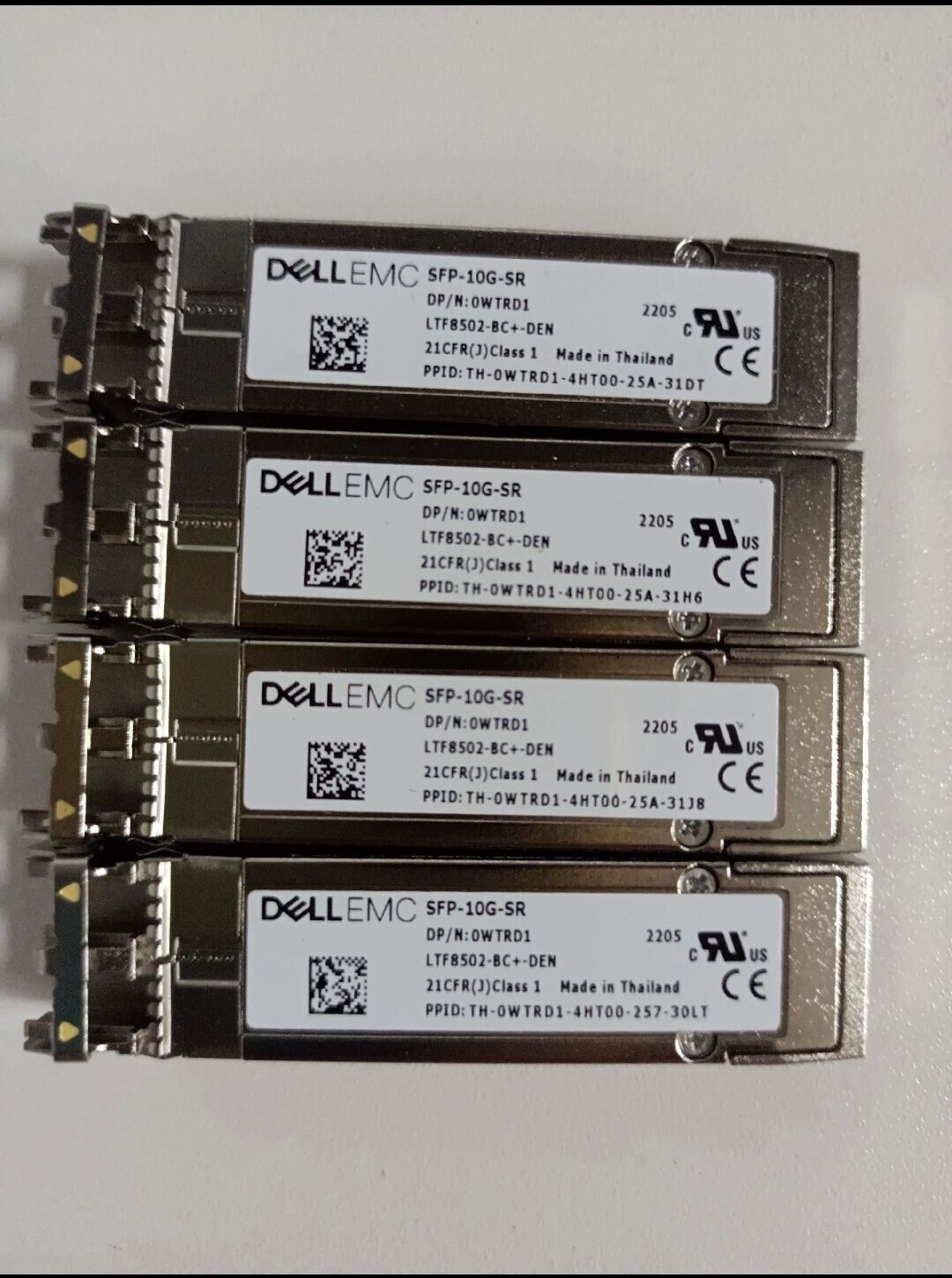 4pcs Dell EMC 0WTRD1 SFP-10G-SR LTF8502-BC+-DEN SFP+ 10GBASE-SR Ethernet 300m LC
