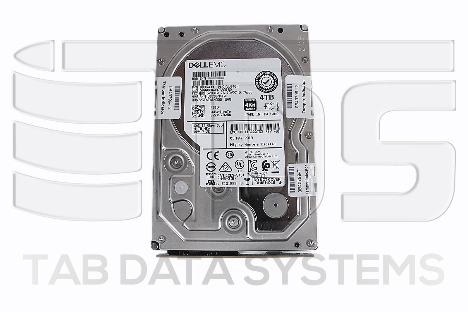 EMC Isilon 005053050 4TB 7.2K 12G 3.5" SED SAS HDD A200 H400 H500 118000762-01