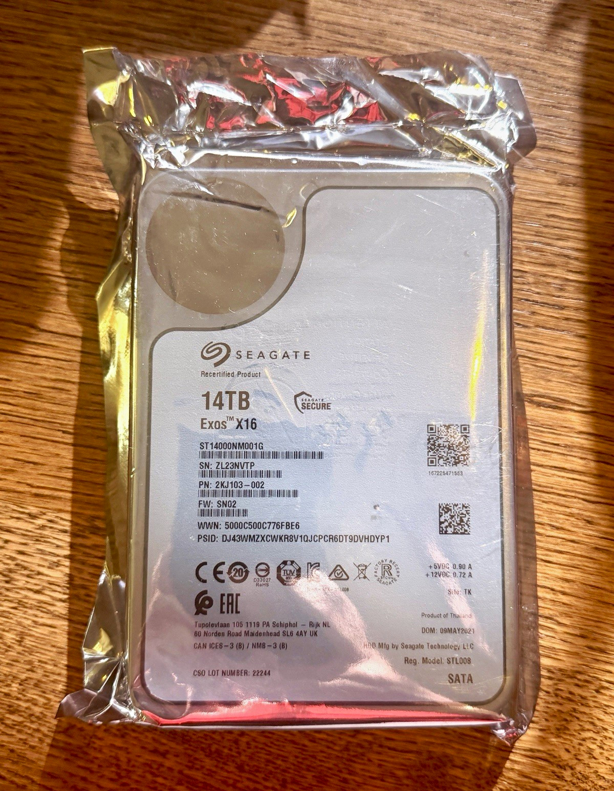 Seagate Exos X16 14TB SATA Enterprise HDD ST14000NM001G Recertified Sealed