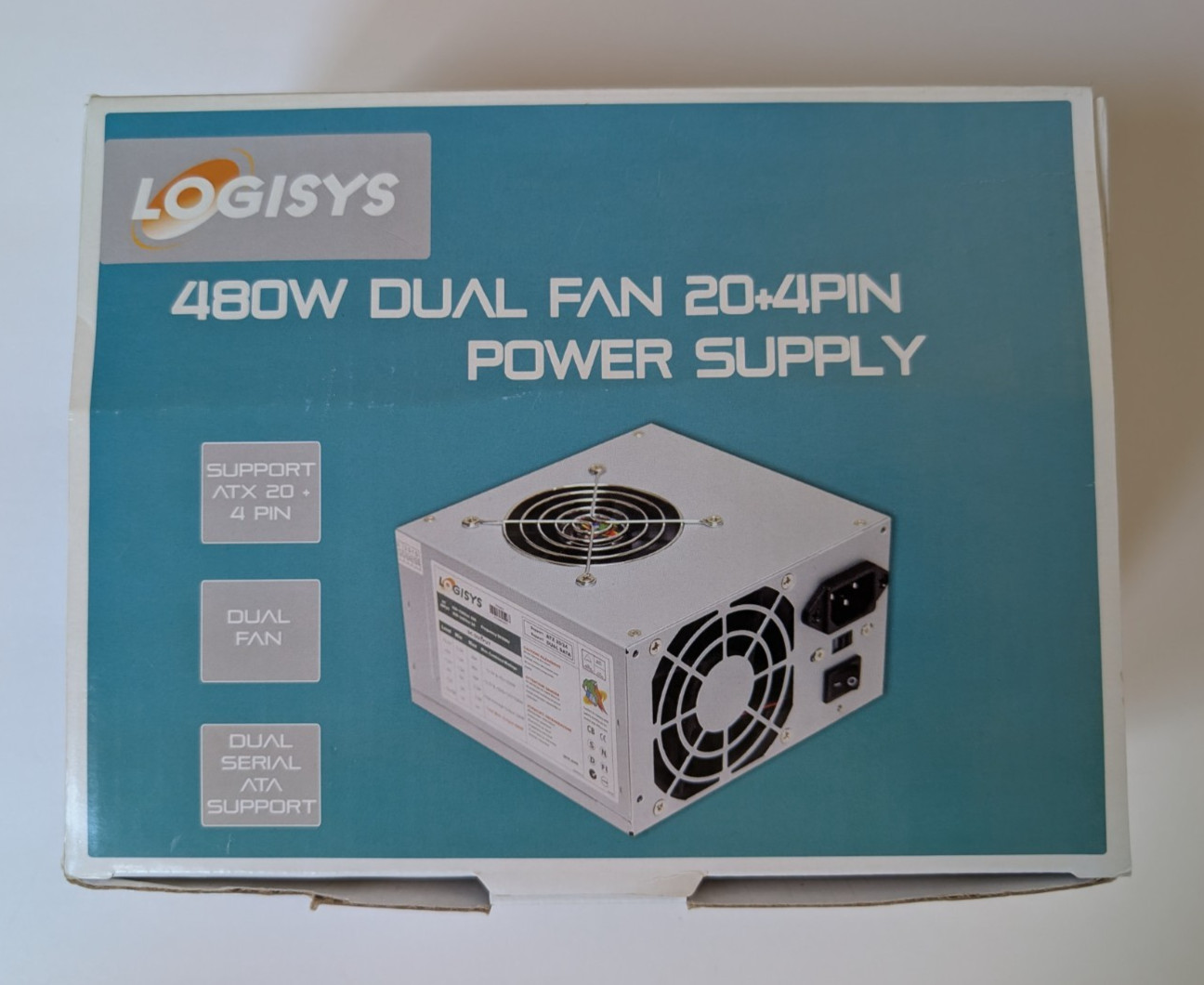Logisys PS480D2 480W Power Supply ATX 20+4 Pin