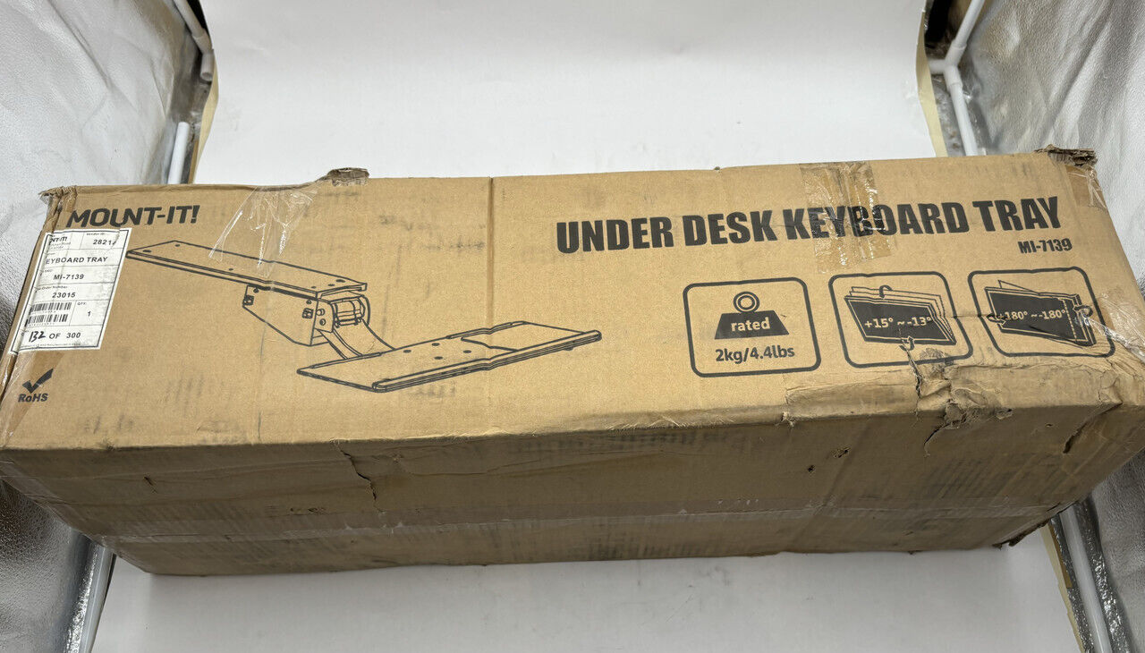 MOUNT-IT MI-7139 SIT STAND UNDER DESK KEYBPARD AND MOUSE TRAY