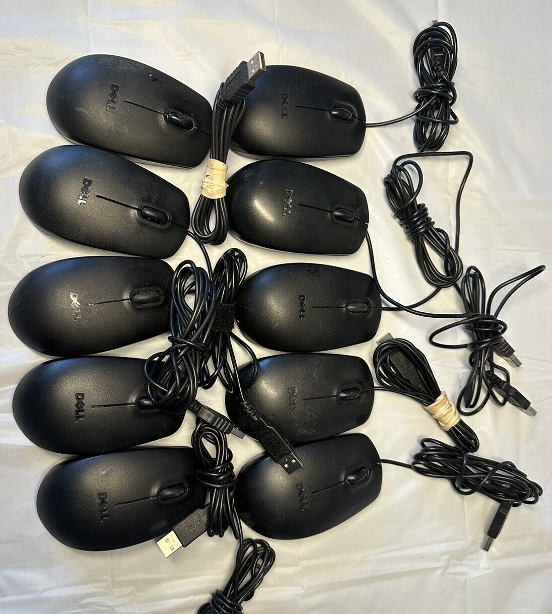 Lots Of 10 Dell Genuine MS111-P USB Optical Mouse 3 Button Wheel MICE