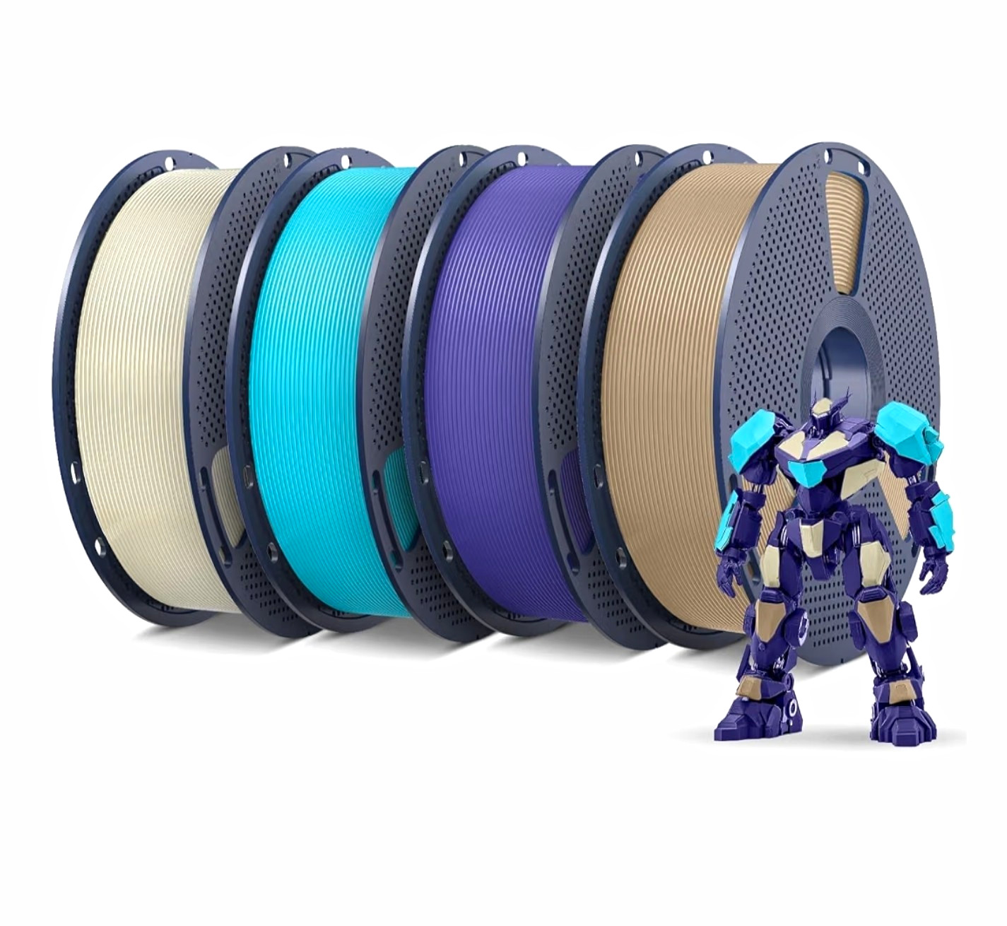 SUNLU PETG Filament 1.75mm,4kg,Bone White+Lavender Purple+Cyan+Oak