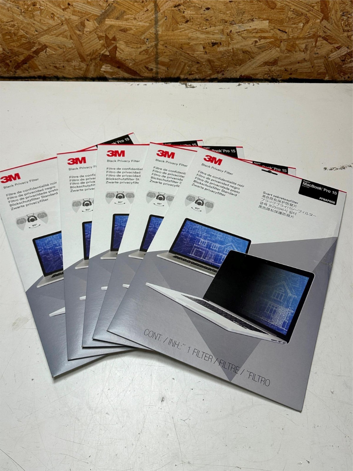 5x PC Lot 3M Black Privacy Film for 2016-2021 15" Macbook Pro