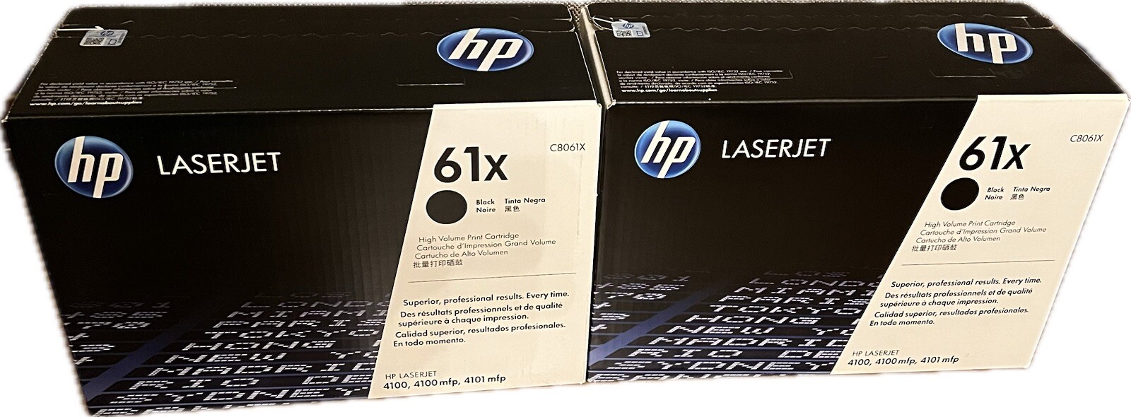 Lot Of (2) New OEM HP LASERJET 61X (C8061X) High Volume Black Toner Cartridge