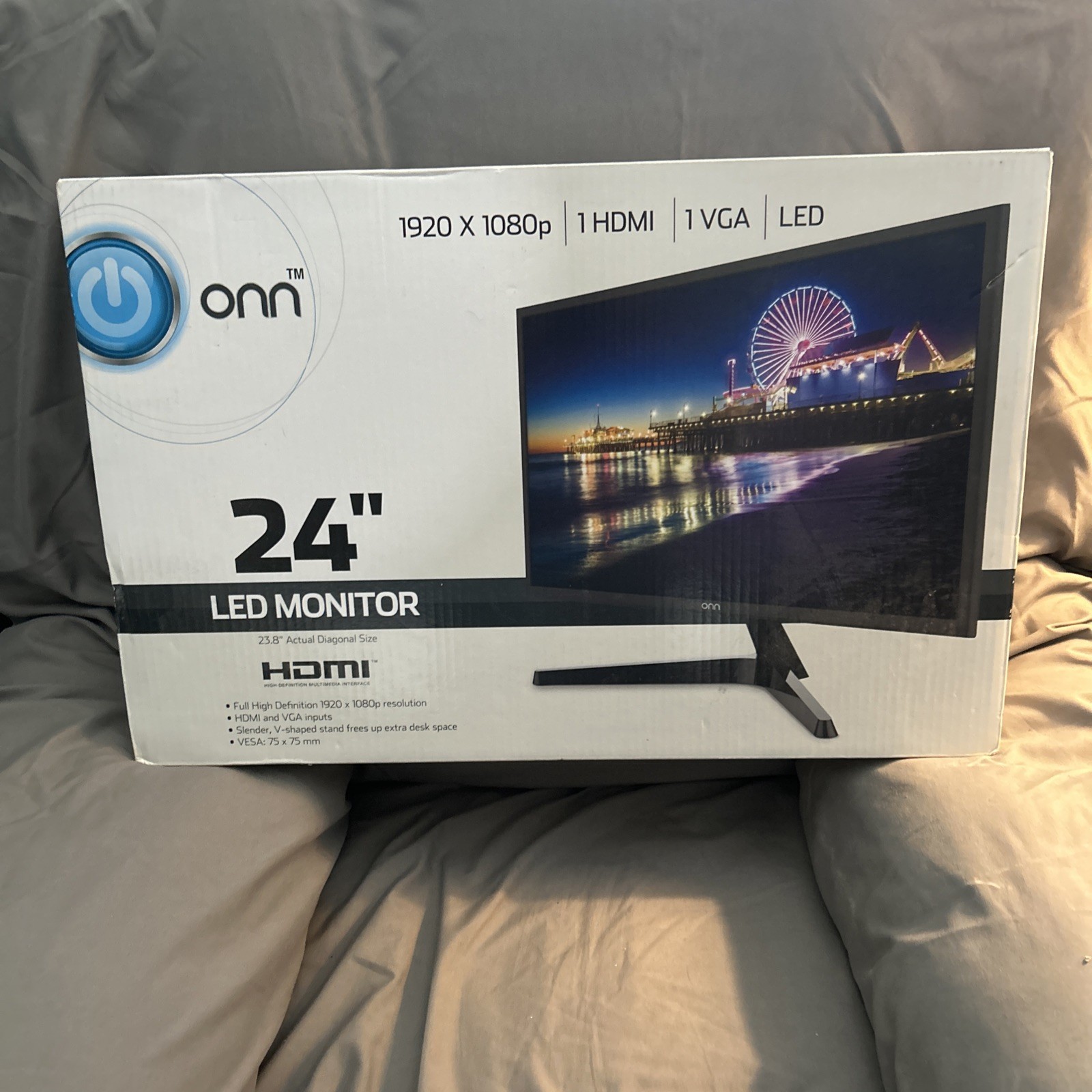 onn. 24” LED Monitor ONA24HB19T01 1080p 60Hz HDMI VGA New Sealed