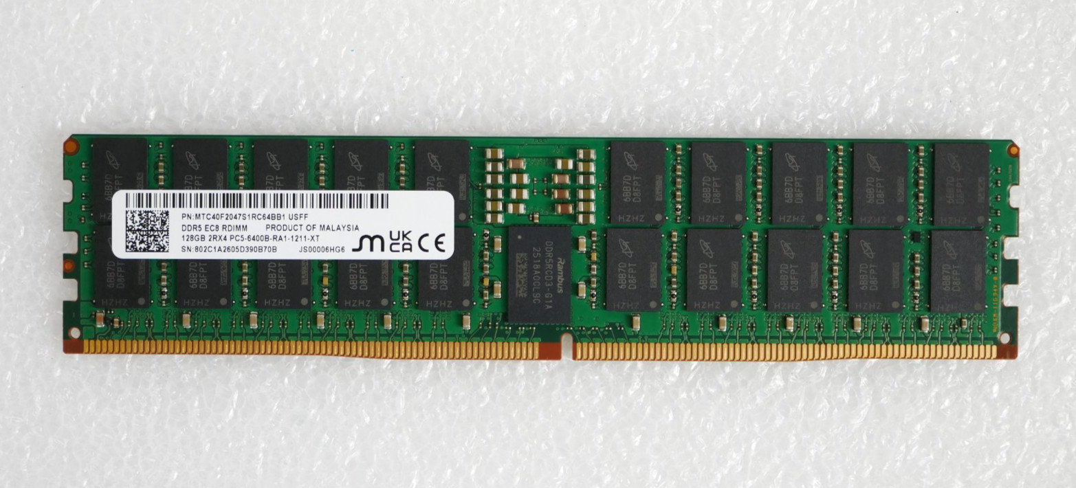 Micron MTC40F2047S1RC64BB1 128GB 2Rx4 PC5-6400B DDR5 ECC Reg Server Memory RAM