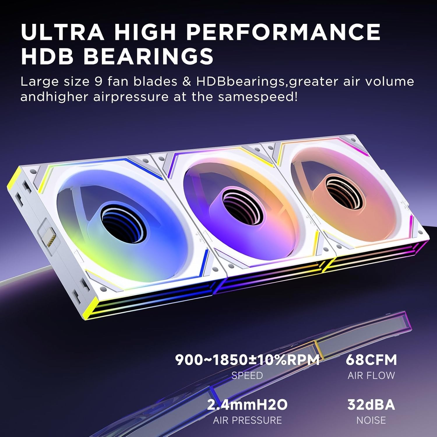 Jungle Leopard PC Fan JM-V2 120 Daisy-Chaine  Fan —— White Reverse