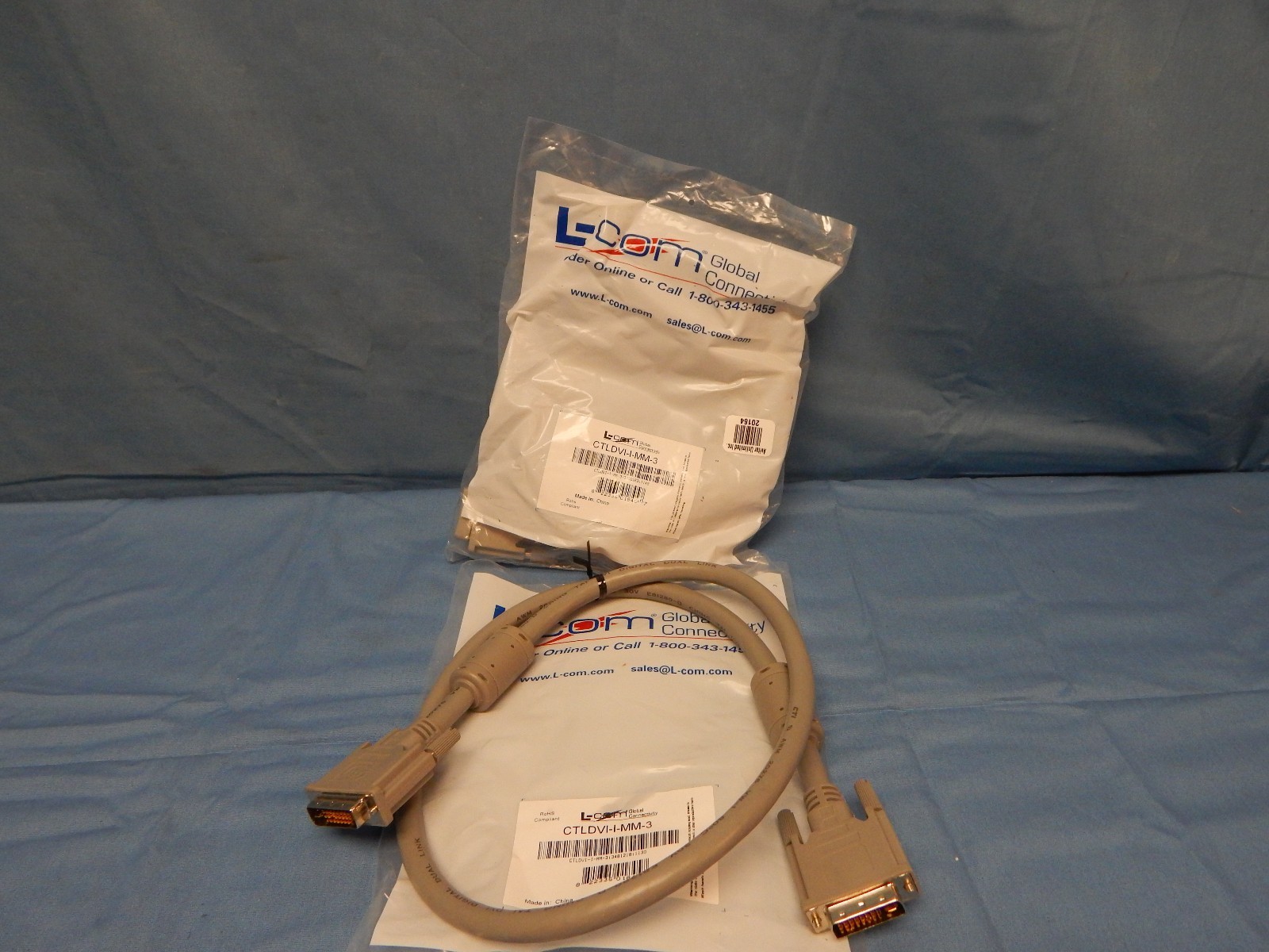 2 NEW L-Com CTLDVI-I-MM3 Global Connectivity 3ft Premium Dual Link DVI-I Cables