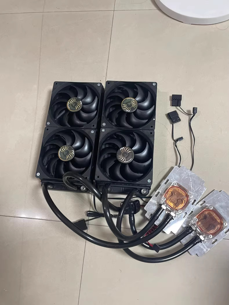 Tesla V100 SXM2 Dual GPU Water Cooling Kit 2x Aluminum Block 2x 240mm Radiator.