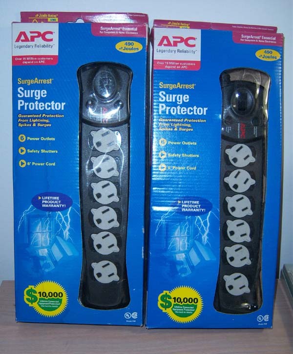 LOT/2 APC P6B SURGE ARREST Essential Protector Power Strip 6 Outlets *NEW*