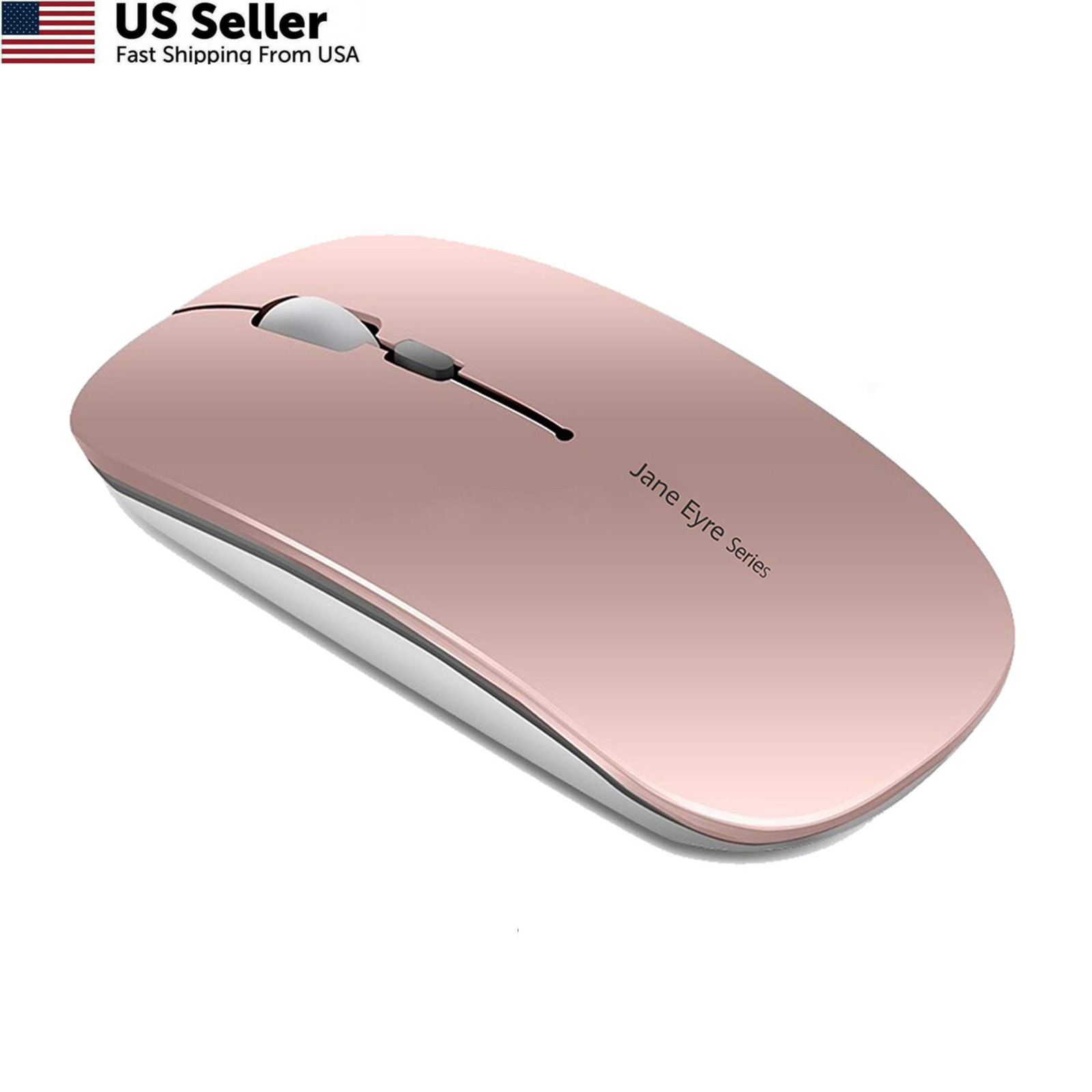 Uciefy Q5 Slim Rechargeable Wireless Mouse, 2.4G Portable Optical Rose Gold