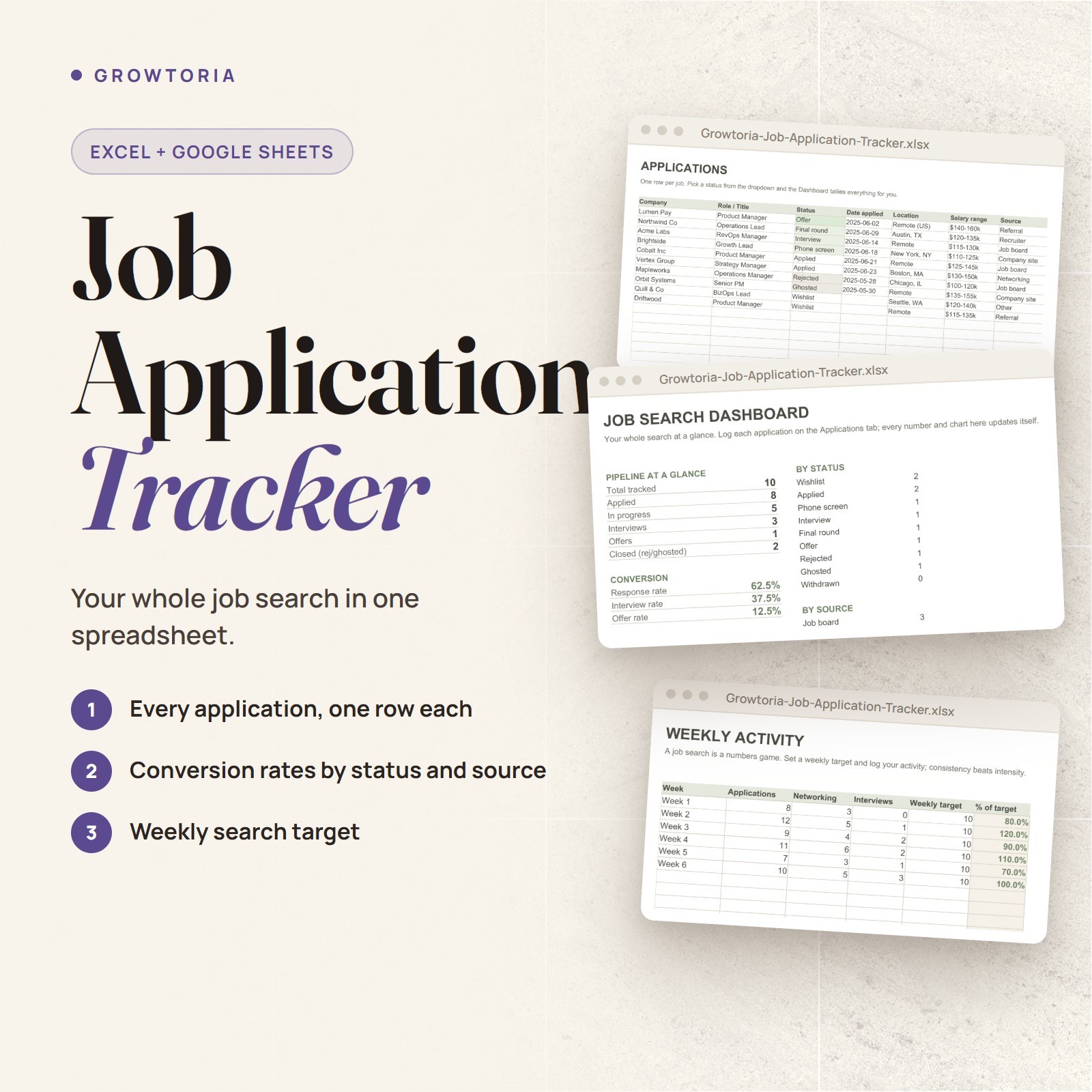 Job Application Tracker Spreadsheet Excel Google Sheets Job Search Interview Log