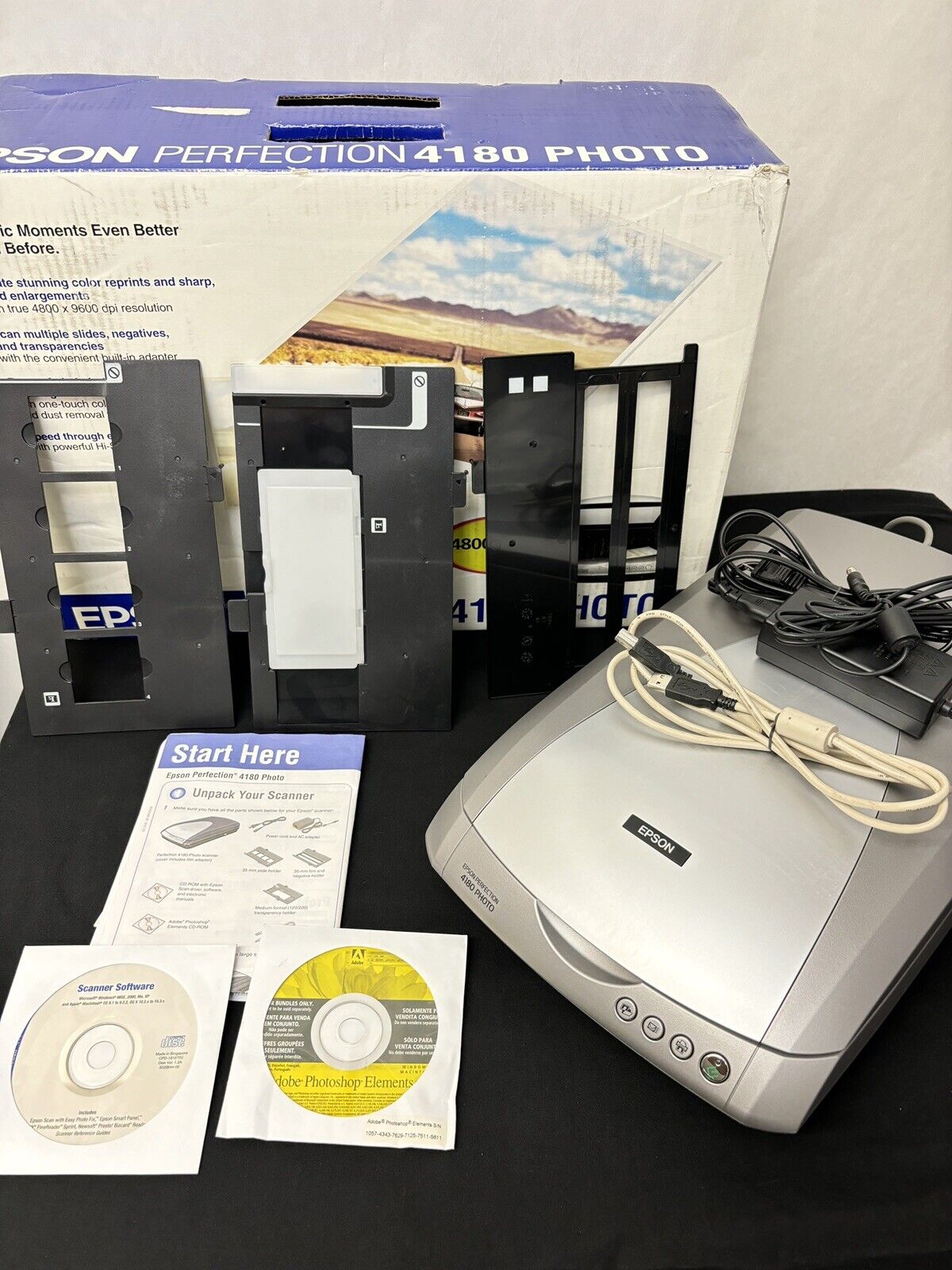 Epson Perfection 4180 Photo Flatbed Scanner with Software and Instructions