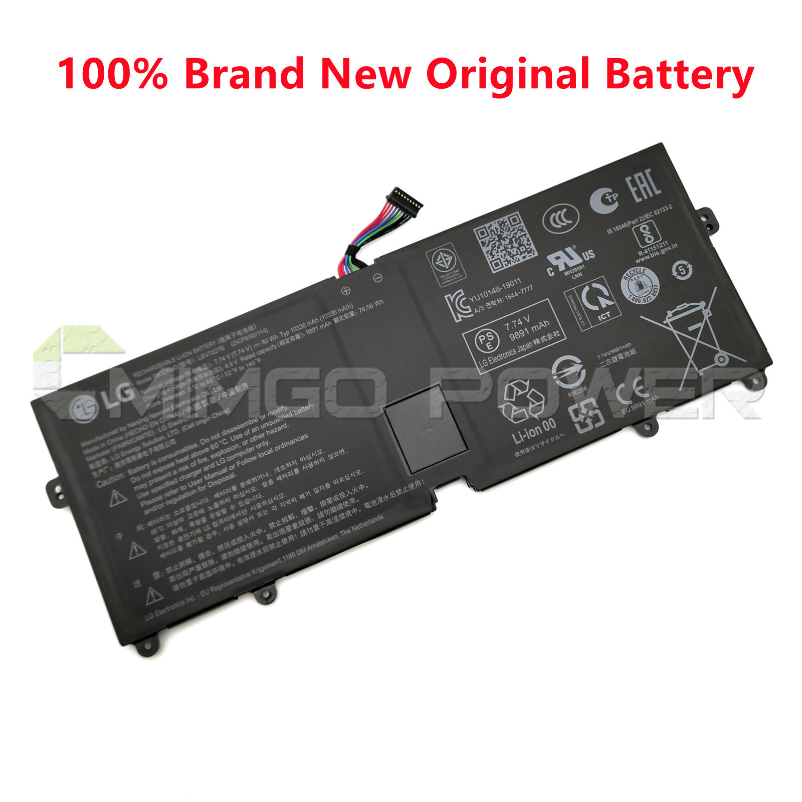 New Genuine LBV7227E 80Wh OEM Battery for LG gram 15Z90N 17Z90N 16ZD90P 16Z90P 