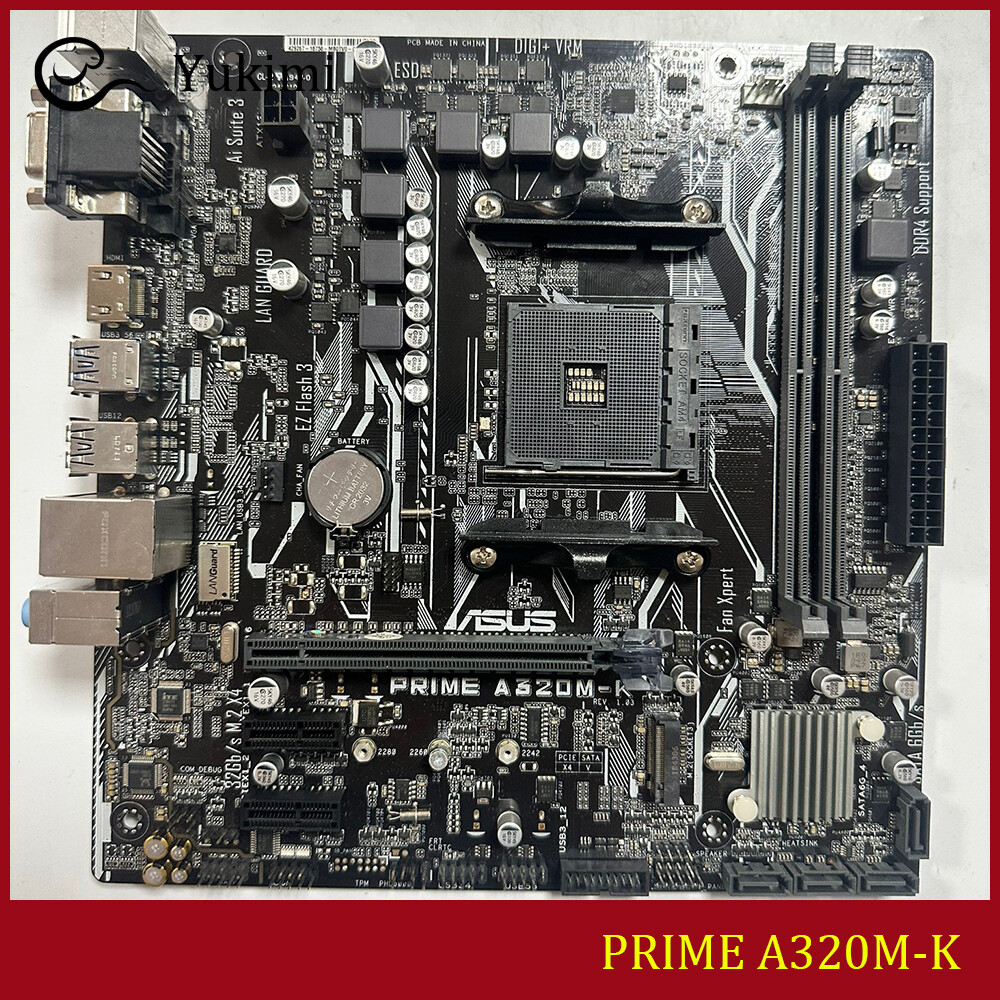 FOR ASUS PRIME A320M-K AMD AM4 DDR4*2 32GB HDMI VGA Motherboard Test OK