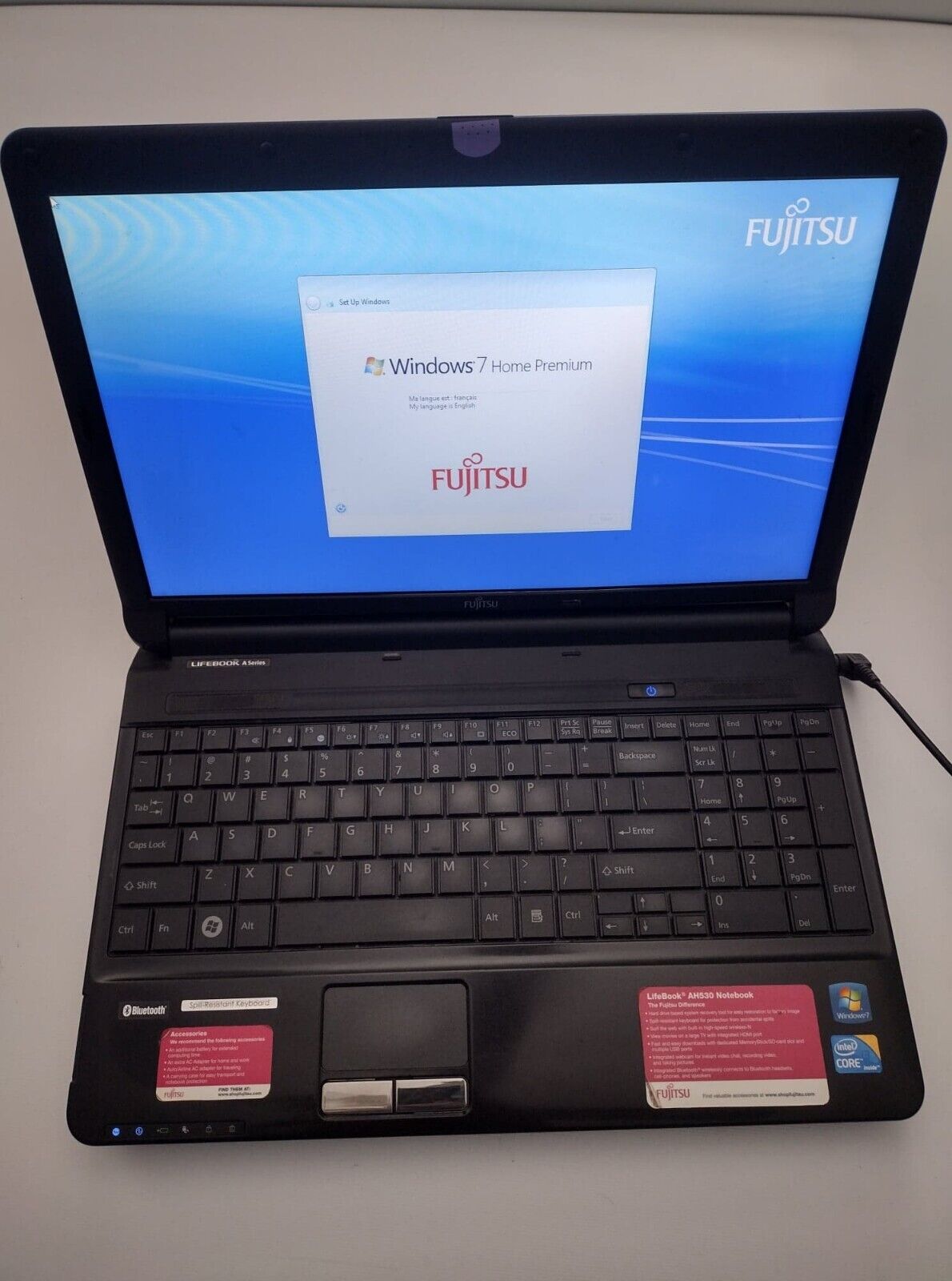 Fujitsu LifeBook AH530 Notebook Intel Core Win 7 No Battery justCharger Run Cool