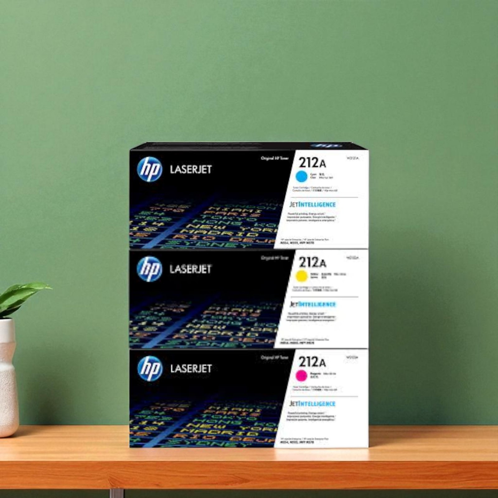 HP 212A 3-Pack Original LaserJet Toner Cartridge W2121A, W2122A, W2123A