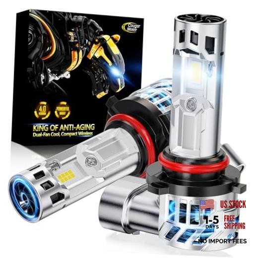 Fog Bulbs Bulb with Dual Cooling Fan, 10X Brightness Real 1:1 Size, Long 9005