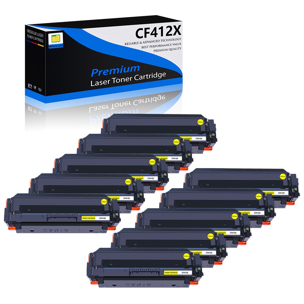 10PK Yellow CF412X Toner Cartridge for HP 410X Color LaserJet Pro M452nw M477fnw